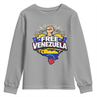 Free Venezuela Raised Fist Youth Sweatshirt Libre Venezuelan Flag Map Liberation - Wonder Print Shop