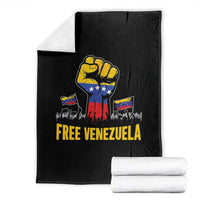Free Venezuela Flag Throw Blanket Raised Fist Resistance for Liberation Supporters - Wonder Print Shop