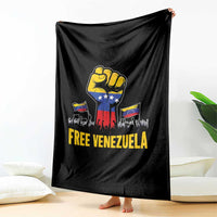 Free Venezuela Flag Throw Blanket Raised Fist Resistance for Liberation Supporters - Wonder Print Shop