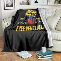 Free Venezuela Flag Throw Blanket Raised Fist Resistance for Liberation Supporters - Wonder Print Shop