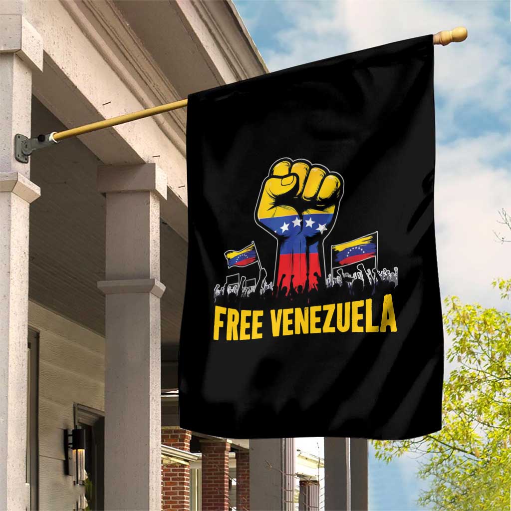 Free Venezuela Flag Garden Flag Raised Fist Resistance for Liberation Supporters - Wonder Print Shop