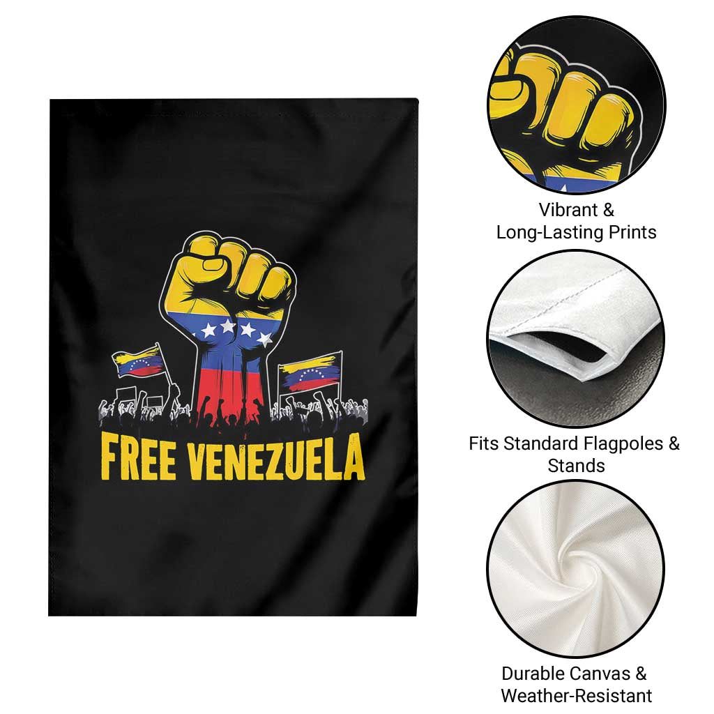 Free Venezuela Flag Garden Flag Raised Fist Resistance for Liberation Supporters - Wonder Print Shop