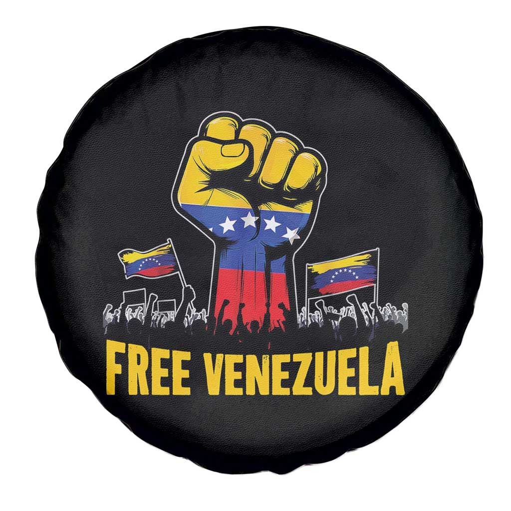 Free Venezuela Flag Spare Tire Cover Raised Fist Resistance for Liberation Supporters - Wonder Print Shop