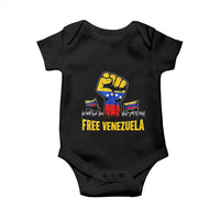 Free Venezuela Flag Baby Onesie Raised Fist Resistance for Liberation Supporters - Wonder Print Shop