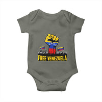 Free Venezuela Flag Baby Onesie Raised Fist Resistance for Liberation Supporters - Wonder Print Shop