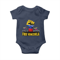 Free Venezuela Flag Baby Onesie Raised Fist Resistance for Liberation Supporters - Wonder Print Shop