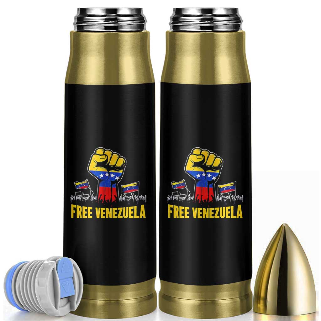 Free Venezuela Flag Bullet Tumbler Raised Fist Resistance for Liberation Supporters - Wonder Print Shop