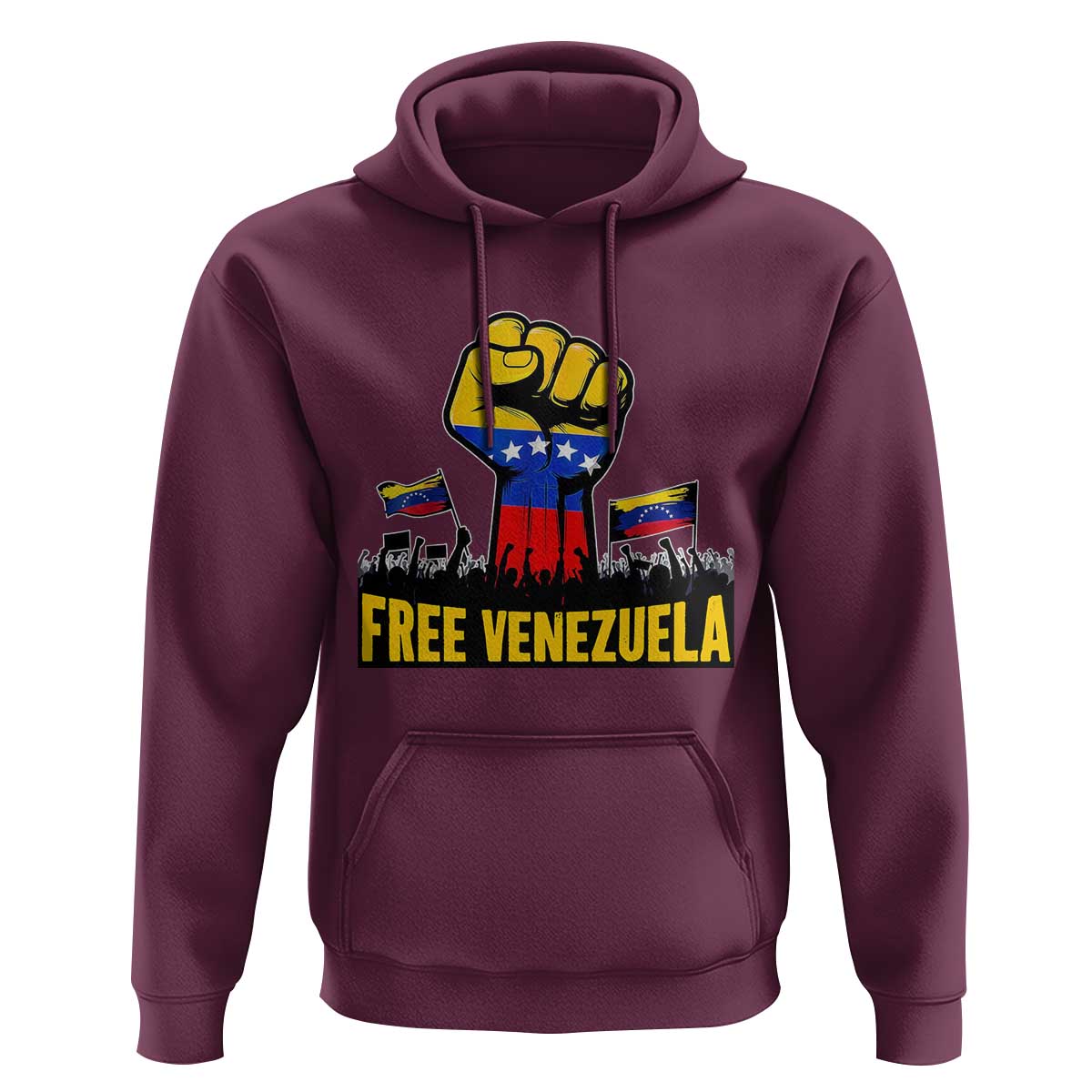 Free Venezuela Flag Hoodie Raised Fist Resistance for Liberation Supporters - Wonder Print Shop