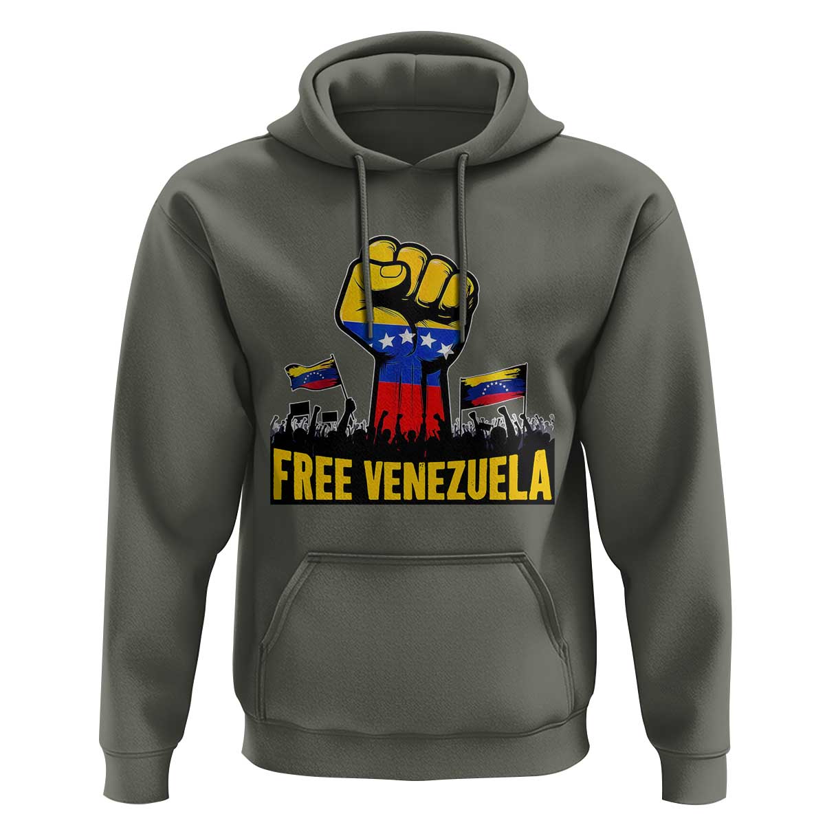 Free Venezuela Flag Hoodie Raised Fist Resistance for Liberation Supporters - Wonder Print Shop