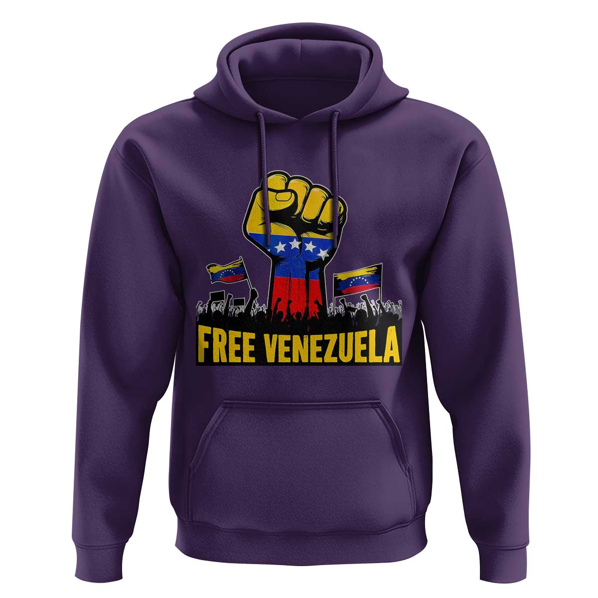 Free Venezuela Flag Hoodie Raised Fist Resistance for Liberation Supporters - Wonder Print Shop