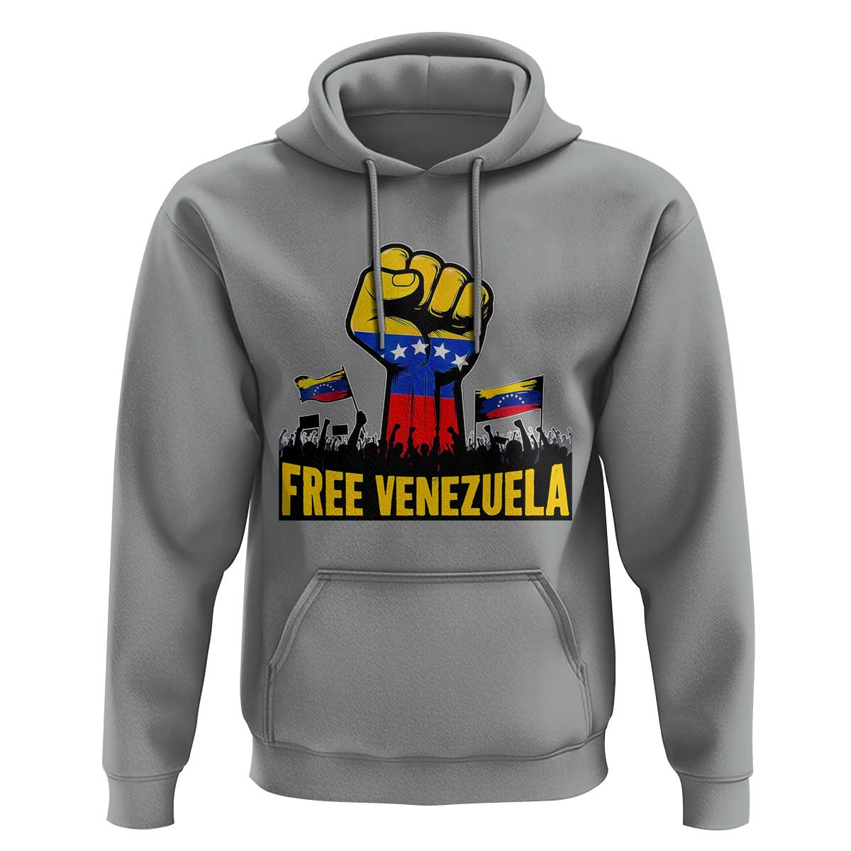 Free Venezuela Flag Hoodie Raised Fist Resistance for Liberation Supporters - Wonder Print Shop