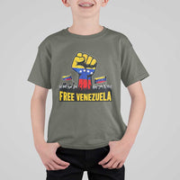 Free Venezuela Flag T Shirt For Kid Raised Fist Resistance for Liberation Supporters - Wonder Print Shop
