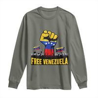 Free Venezuela Flag Long Sleeve Shirt Raised Fist Resistance for Liberation Supporters - Wonder Print Shop