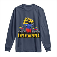 Free Venezuela Flag Long Sleeve Shirt Raised Fist Resistance for Liberation Supporters - Wonder Print Shop