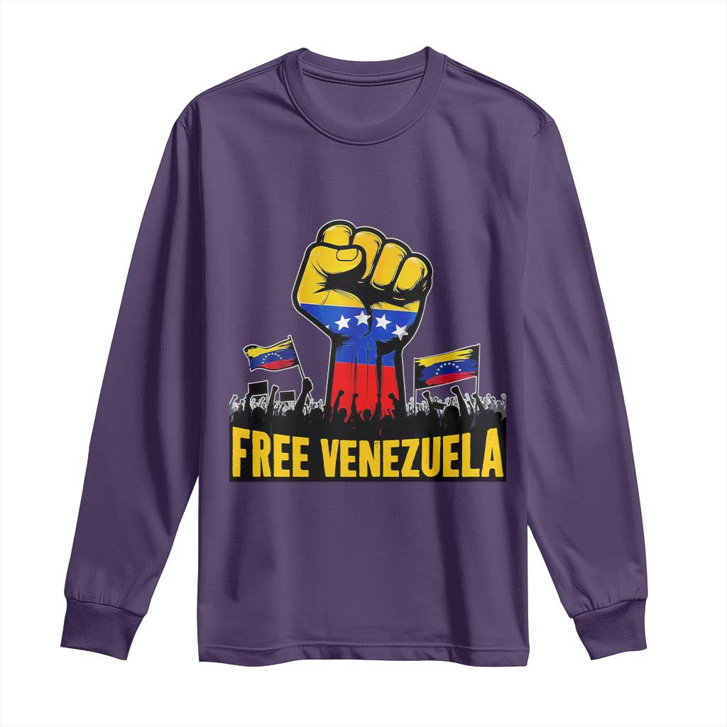 Free Venezuela Flag Long Sleeve Shirt Raised Fist Resistance for Liberation Supporters - Wonder Print Shop