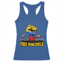 Free Venezuela Flag Racerback Tank Top Raised Fist Resistance for Liberation Supporters - Wonder Print Shop