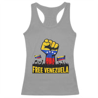 Free Venezuela Flag Racerback Tank Top Raised Fist Resistance for Liberation Supporters - Wonder Print Shop