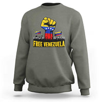 Free Venezuela Flag Sweatshirt Raised Fist Resistance for Liberation Supporters - Wonder Print Shop