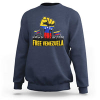 Free Venezuela Flag Sweatshirt Raised Fist Resistance for Liberation Supporters - Wonder Print Shop