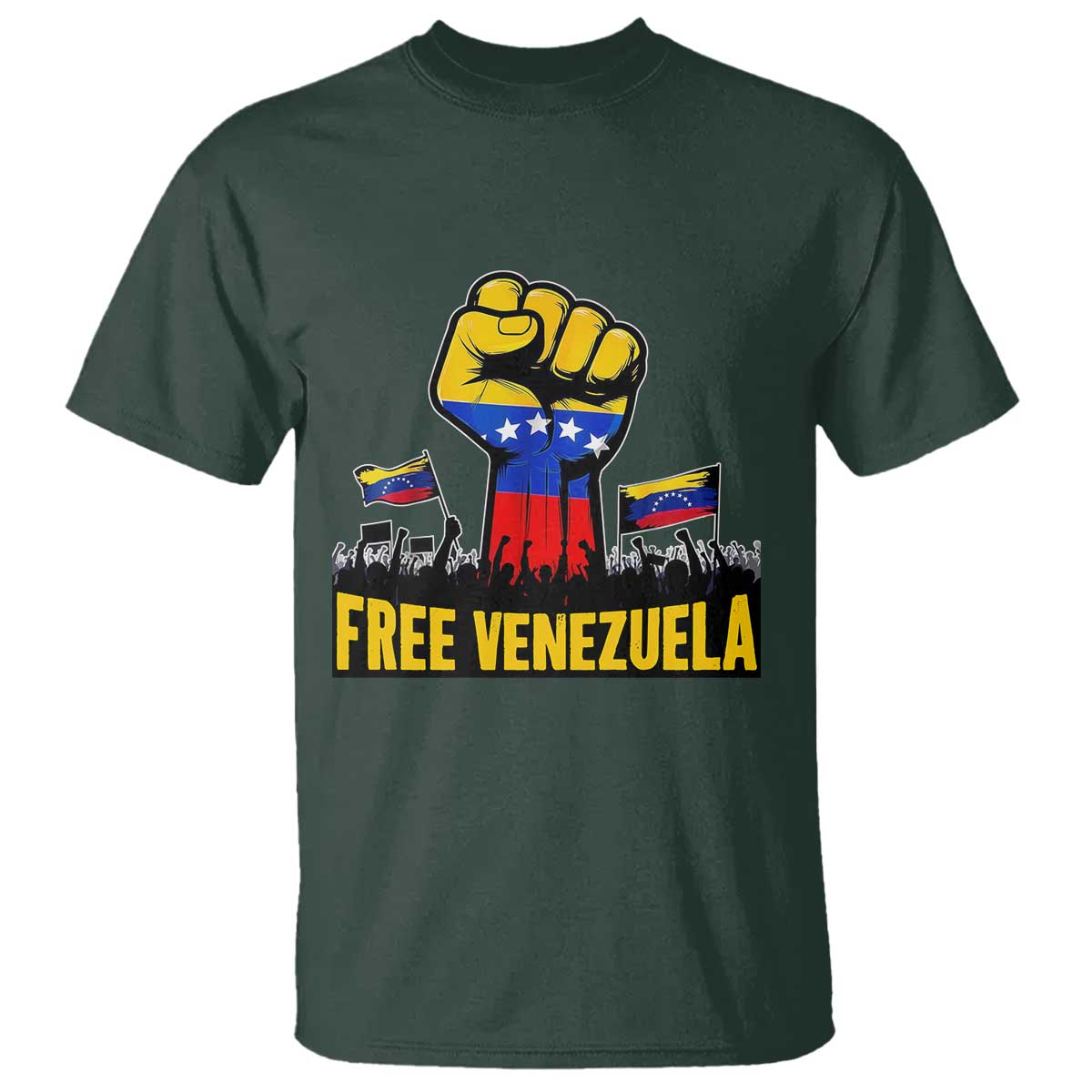Free Venezuela Flag T Shirt Raised Fist Resistance for Liberation Supporters - Wonder Print Shop