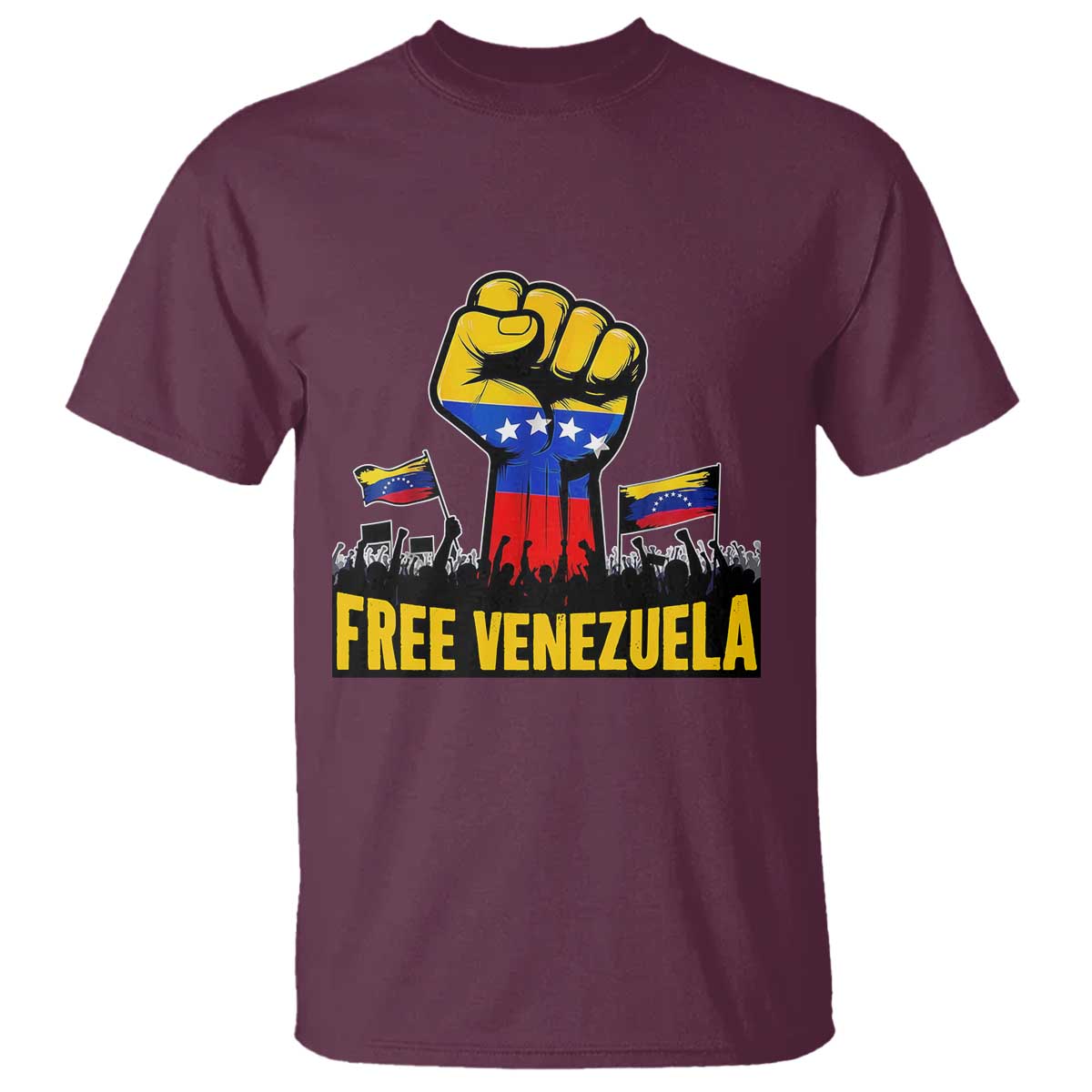Free Venezuela Flag T Shirt Raised Fist Resistance for Liberation Supporters - Wonder Print Shop