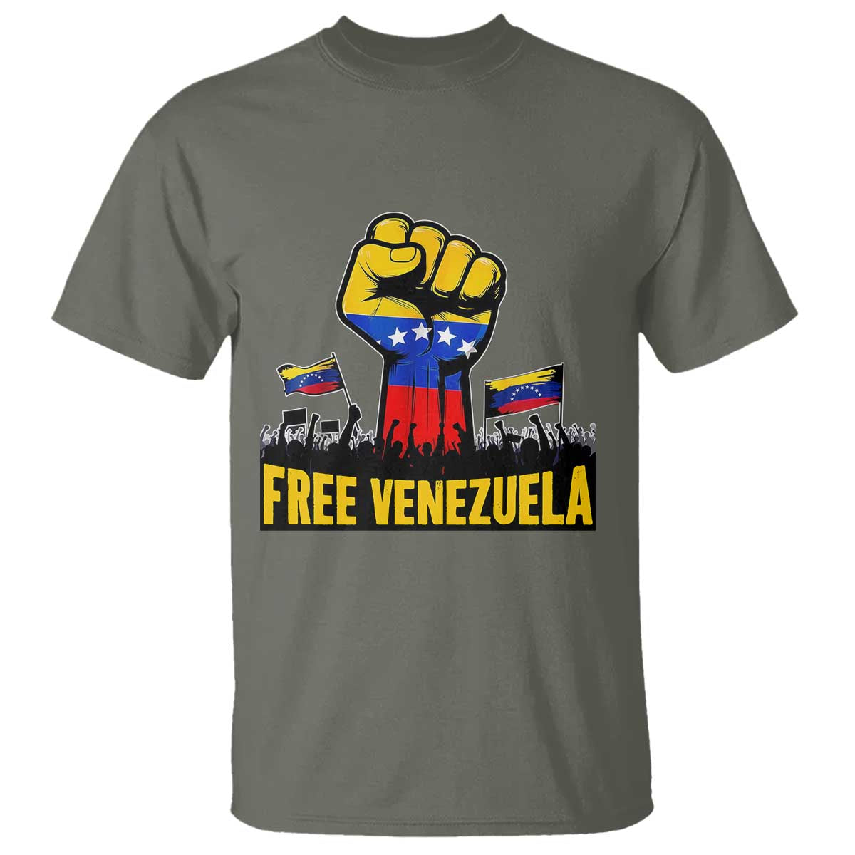 Free Venezuela Flag T Shirt Raised Fist Resistance for Liberation Supporters - Wonder Print Shop