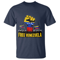 Free Venezuela Flag T Shirt Raised Fist Resistance for Liberation Supporters - Wonder Print Shop