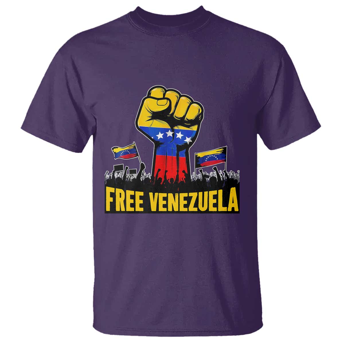 Free Venezuela Flag T Shirt Raised Fist Resistance for Liberation Supporters - Wonder Print Shop