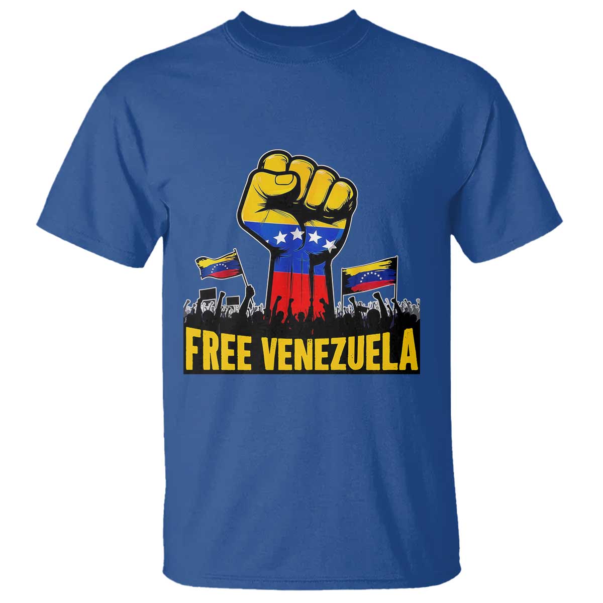Free Venezuela Flag T Shirt Raised Fist Resistance for Liberation Supporters - Wonder Print Shop