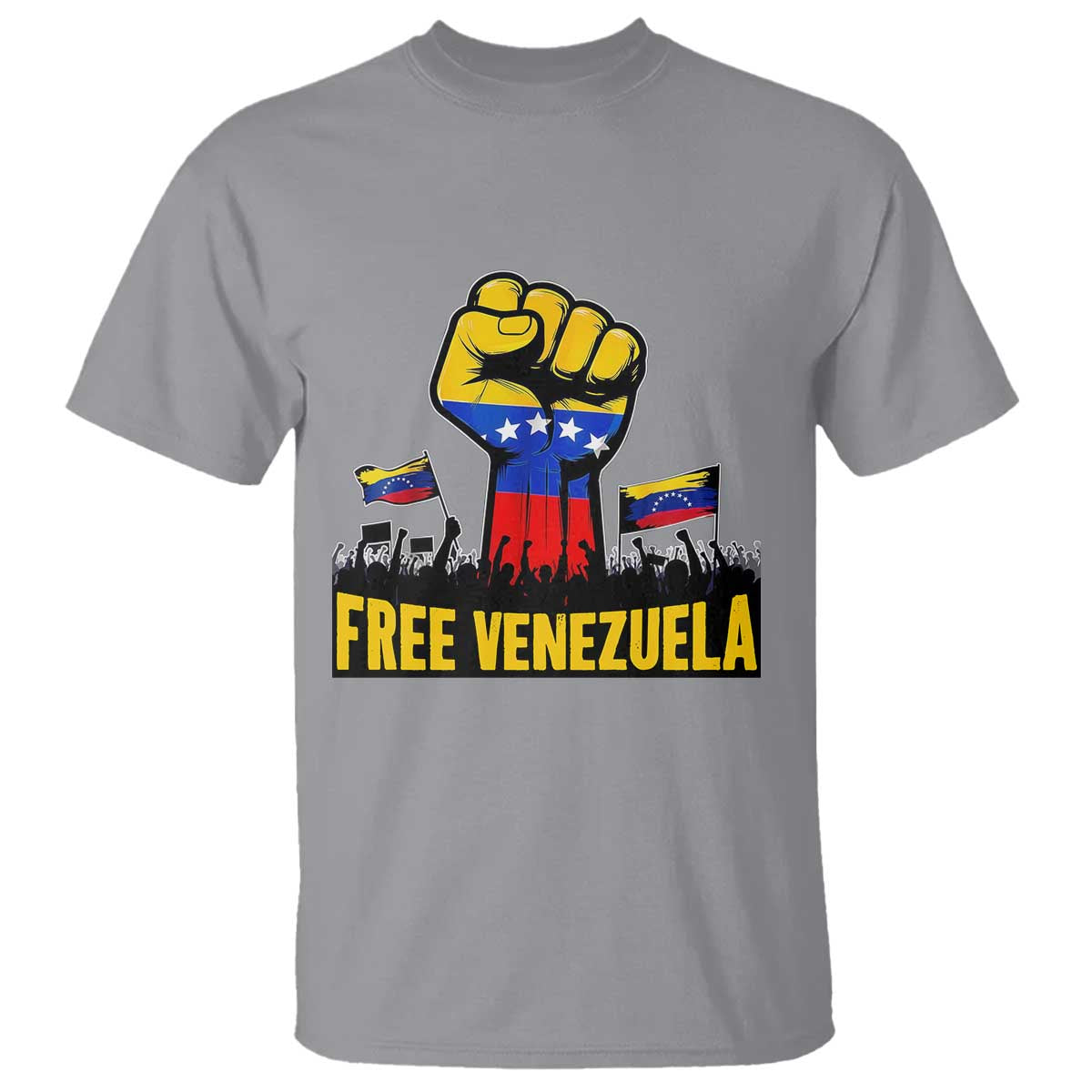 Free Venezuela Flag T Shirt Raised Fist Resistance for Liberation Supporters - Wonder Print Shop