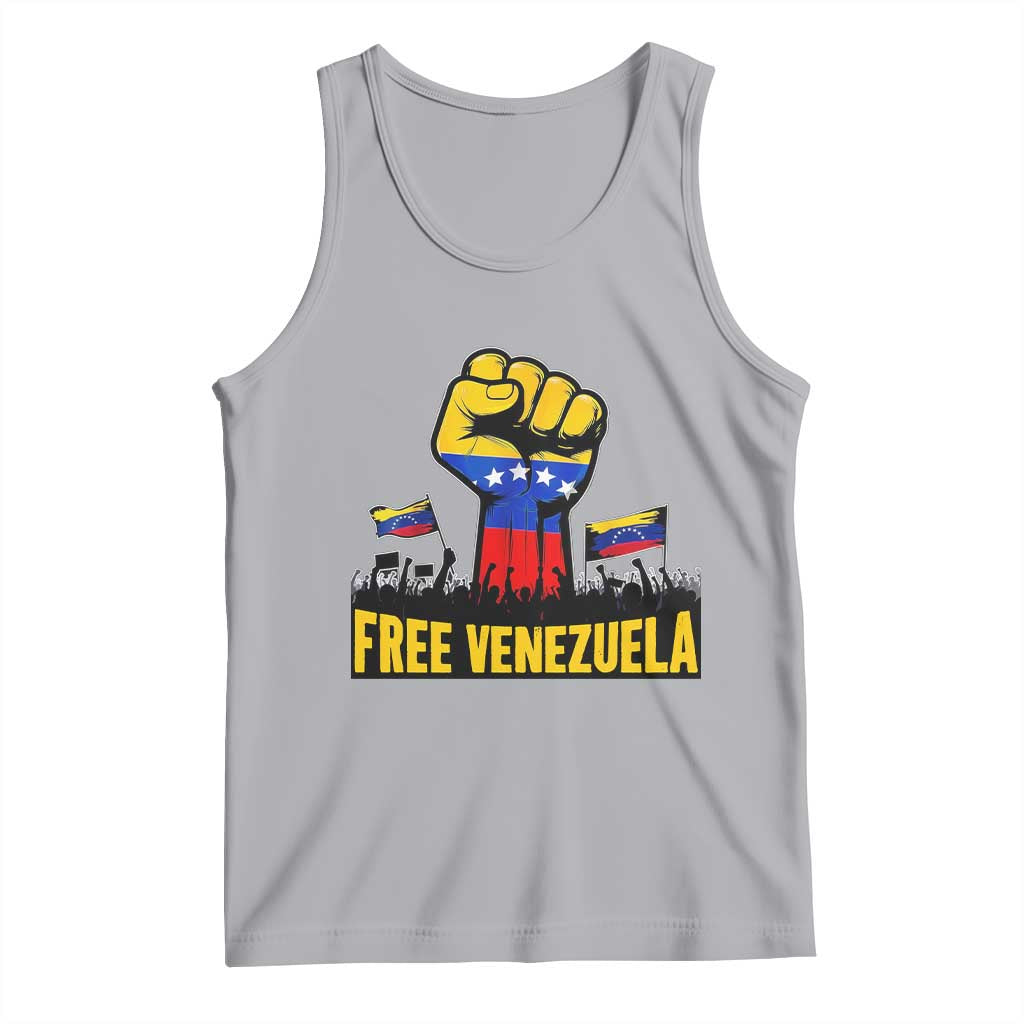 Free Venezuela Flag Tank Top Raised Fist Resistance for Liberation Supporters - Wonder Print Shop