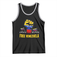 Free Venezuela Flag Tank Top Raised Fist Resistance for Liberation Supporters - Wonder Print Shop