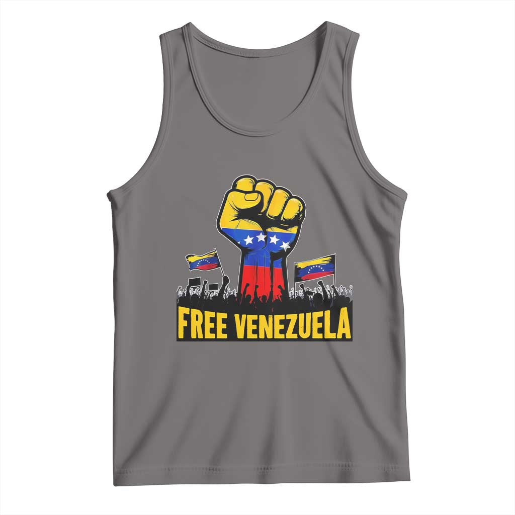Free Venezuela Flag Tank Top Raised Fist Resistance for Liberation Supporters - Wonder Print Shop