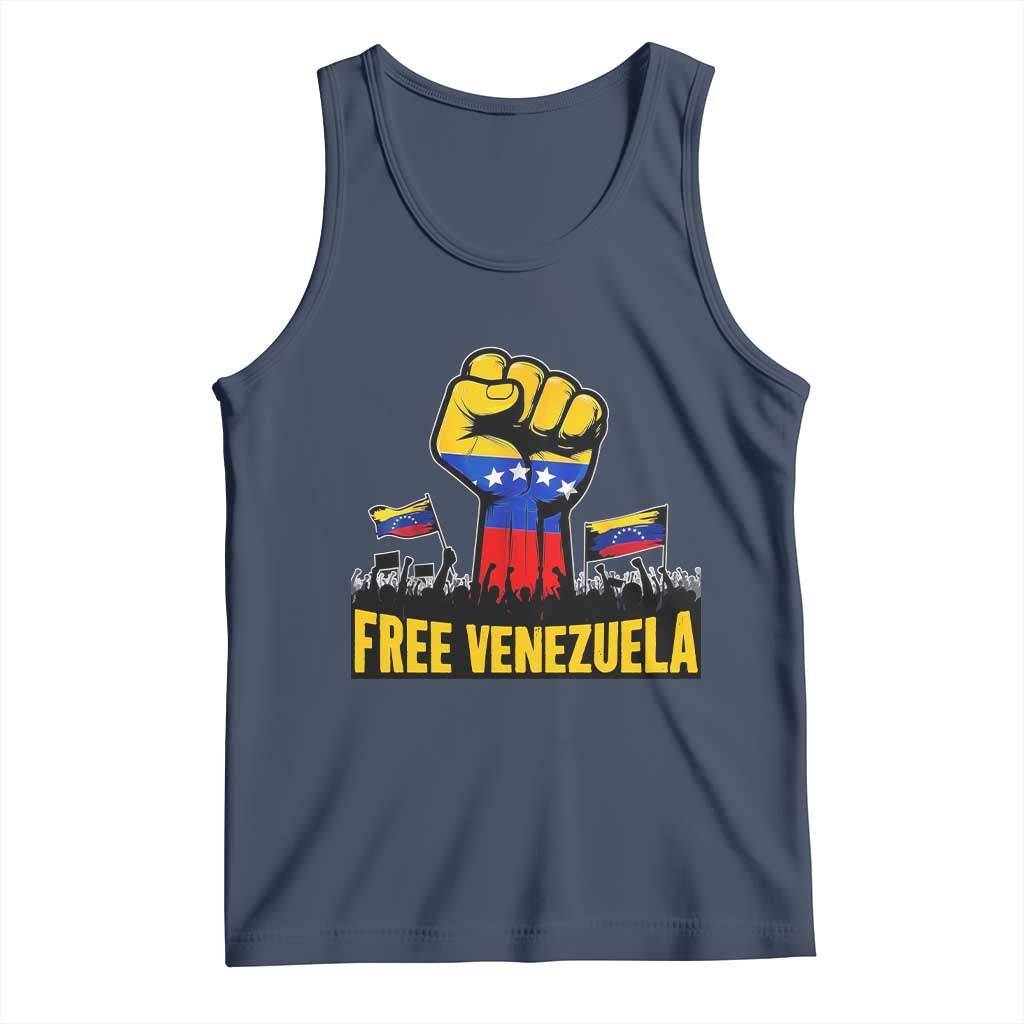 Free Venezuela Flag Tank Top Raised Fist Resistance for Liberation Supporters - Wonder Print Shop
