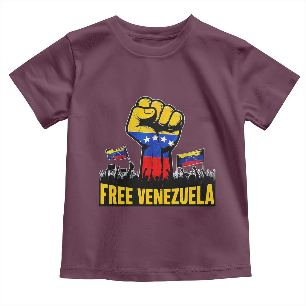 Free Venezuela Flag Toddler T Shirt Raised Fist Resistance for Liberation Supporters - Wonder Print Shop