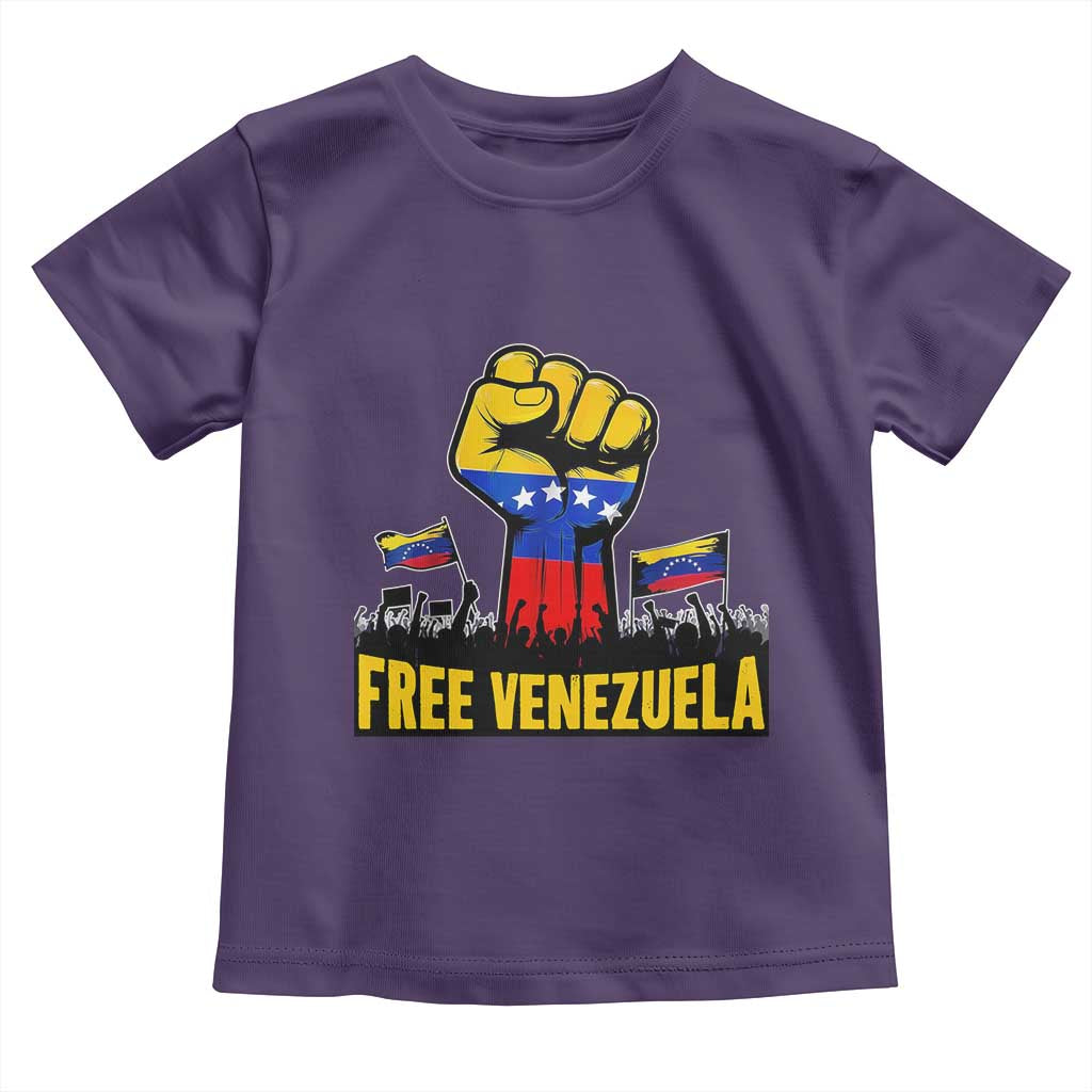 Free Venezuela Flag Toddler T Shirt Raised Fist Resistance for Liberation Supporters - Wonder Print Shop
