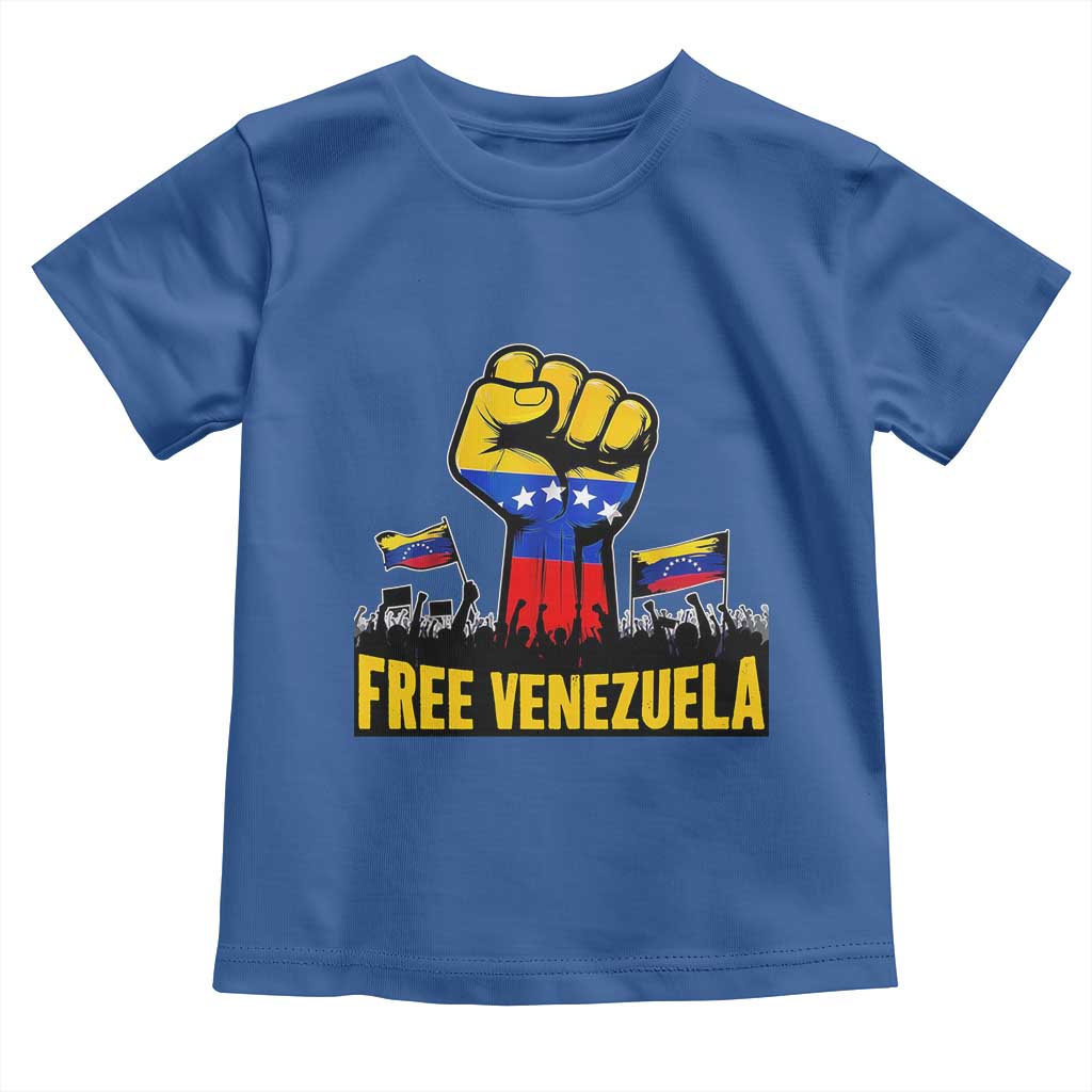 Free Venezuela Flag Toddler T Shirt Raised Fist Resistance for Liberation Supporters - Wonder Print Shop