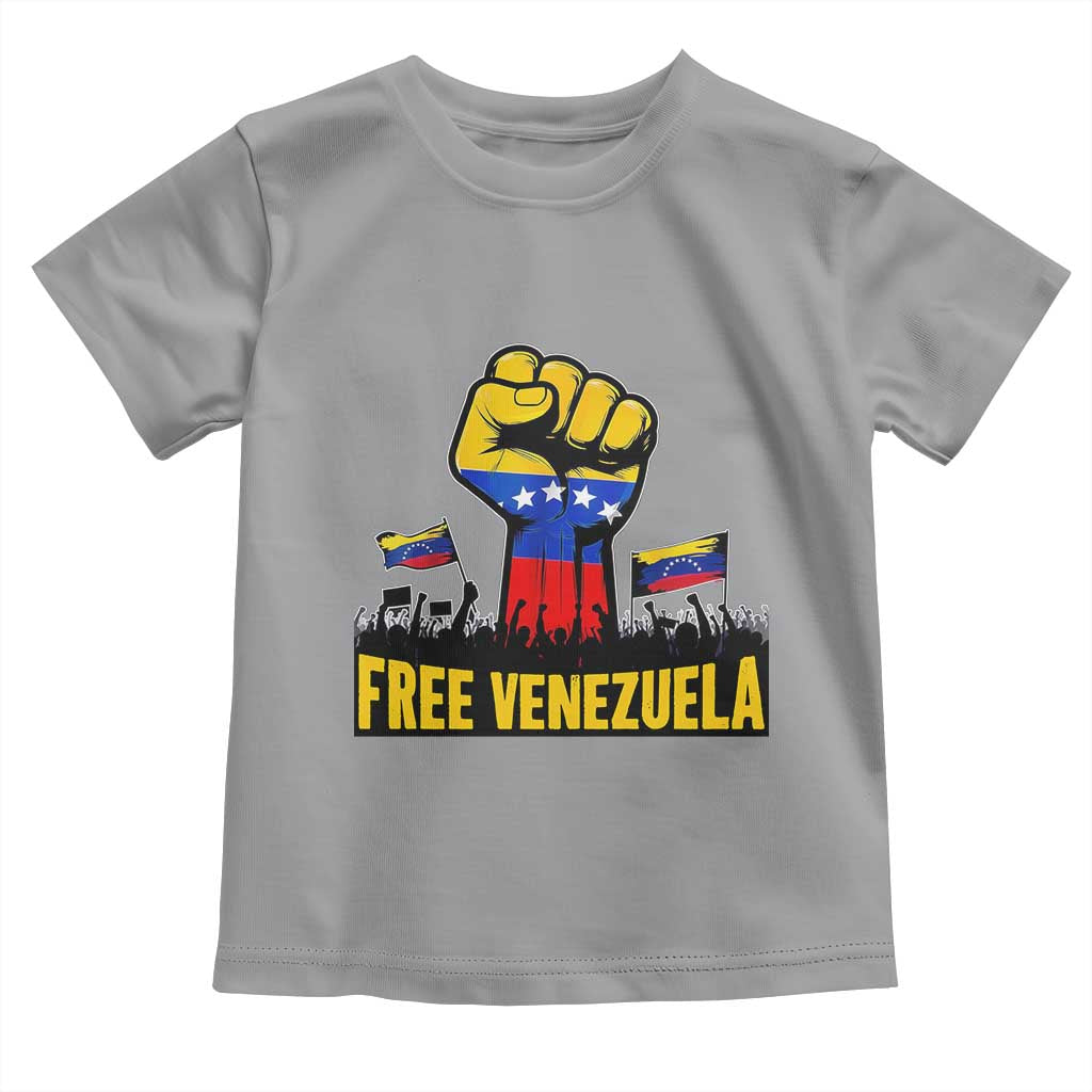 Free Venezuela Flag Toddler T Shirt Raised Fist Resistance for Liberation Supporters - Wonder Print Shop