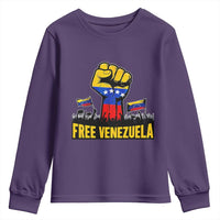 Free Venezuela Flag Youth Sweatshirt Raised Fist Resistance for Liberation Supporters - Wonder Print Shop