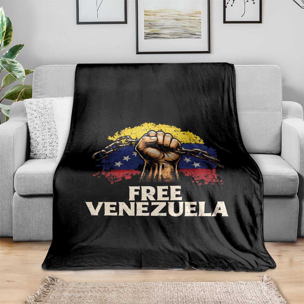 Free Venezuela Flag Chain Breaker Throw Blanket Powerful Liberation for Liberation Supporters - Wonder Print Shop