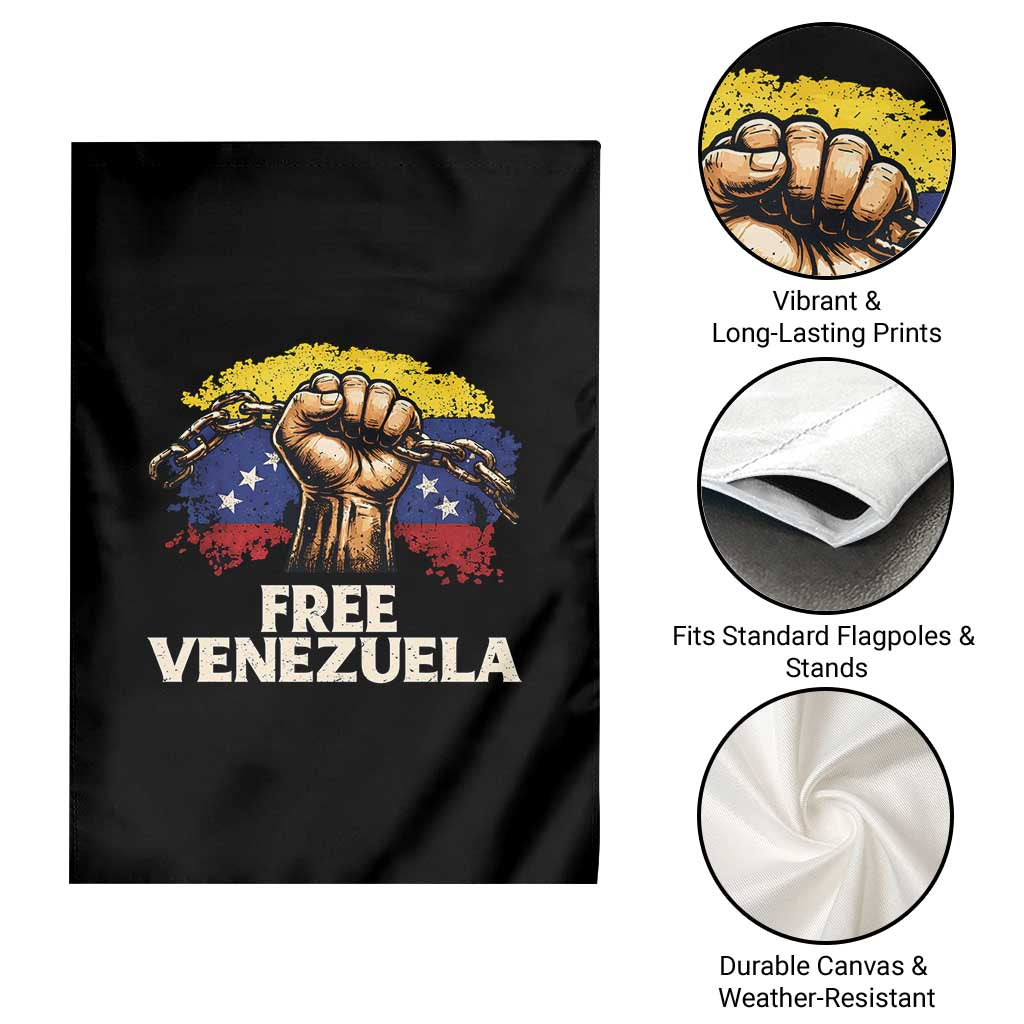 Free Venezuela Flag Chain Breaker Garden Flag Powerful Liberation for Liberation Supporters - Wonder Print Shop