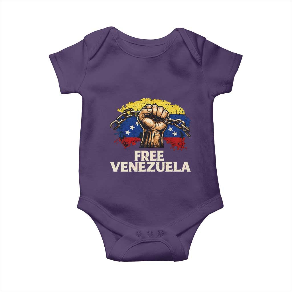 Free Venezuela Flag Chain Breaker Baby Onesie Powerful Liberation for Liberation Supporters - Wonder Print Shop