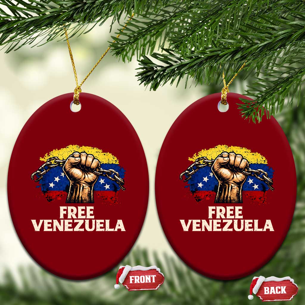 Free Venezuela Flag Chain Breaker Ceramic Ornament Powerful Liberation for Liberation Supporters - Wonder Print Shop