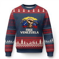 Free Venezuela Flag Chain Breaker Ugly Christmas Sweater Powerful Liberation for Liberation Supporters - Wonder Print Shop