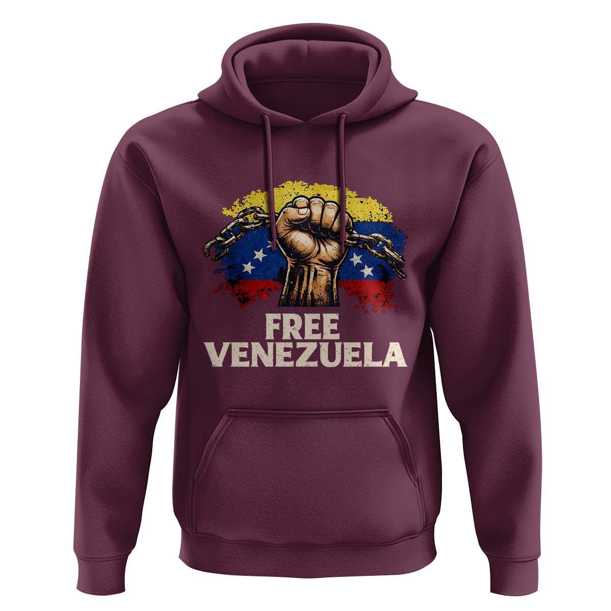 Free Venezuela Flag Chain Breaker Hoodie Powerful Liberation for Liberation Supporters - Wonder Print Shop