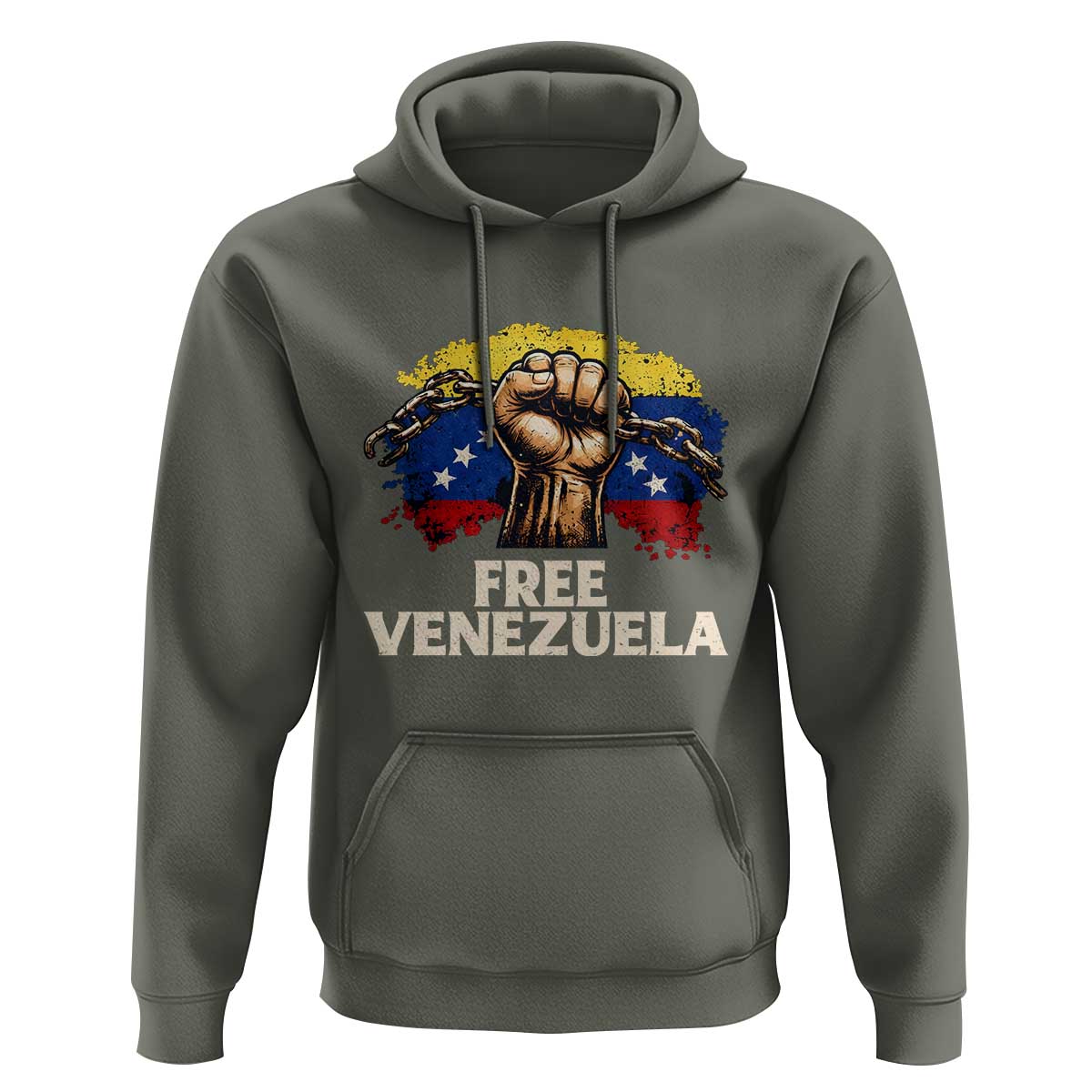 Free Venezuela Flag Chain Breaker Hoodie Powerful Liberation for Liberation Supporters - Wonder Print Shop