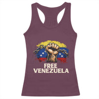 Free Venezuela Flag Chain Breaker Racerback Tank Top Powerful Liberation for Liberation Supporters - Wonder Print Shop
