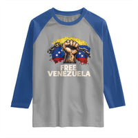 Free Venezuela Flag Chain Breaker Raglan Shirt Powerful Liberation for Liberation Supporters - Wonder Print Shop