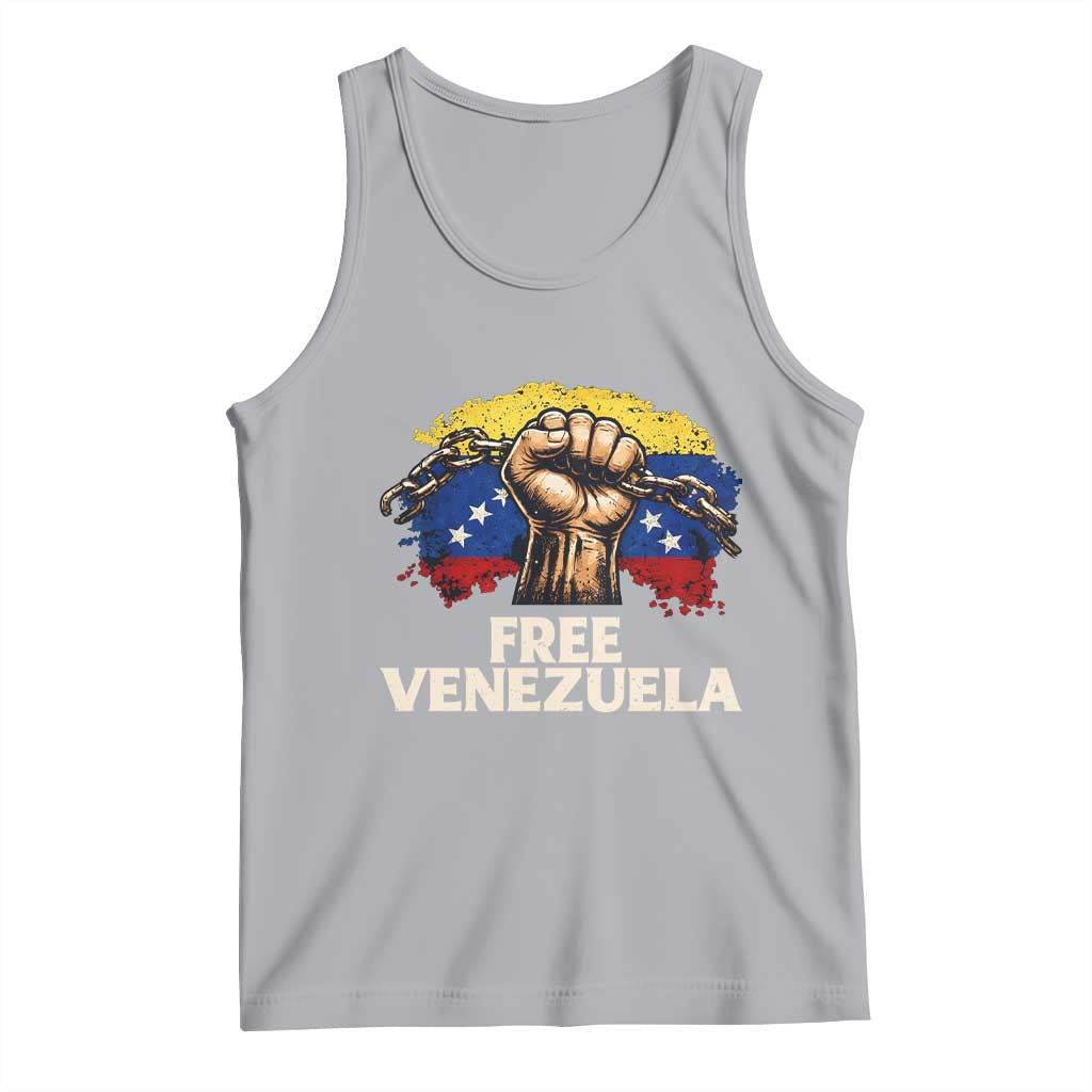 Free Venezuela Flag Chain Breaker Tank Top Powerful Liberation for Liberation Supporters - Wonder Print Shop