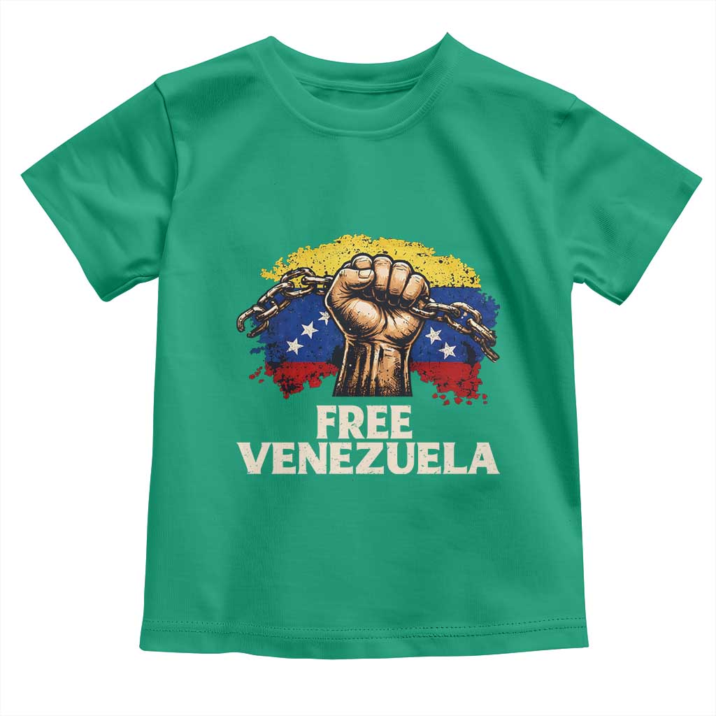 Free Venezuela Flag Chain Breaker Toddler T Shirt Powerful Liberation for Liberation Supporters - Wonder Print Shop